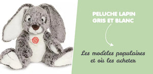 Peluche lapin gris et blanc : modèles populaires et où les acheter