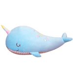 Peluche Géante<br> Baleine Licorne Bleu